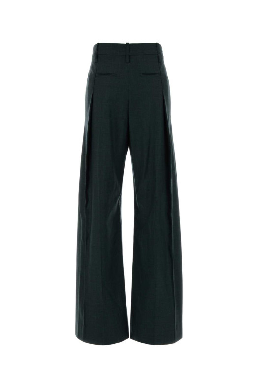 Bottle green wool Ethel palazzo pant VICTORIA BECKHAM (1426WTR007113B)