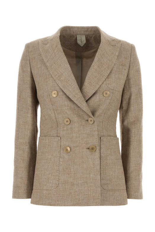 Cappuccino linen blend Targa blazer MAX MARA (2511041181600)