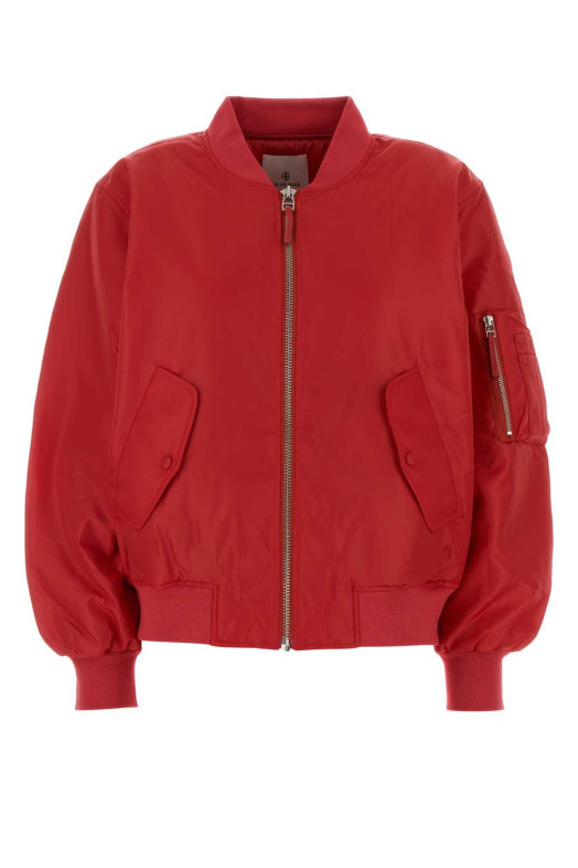 Red polyester Leon bomber jacket ANINE BING (A0112567)