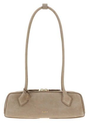 Dove grey nabuk Teckel shoulder bag ALAIA (AA1S06029CA214)