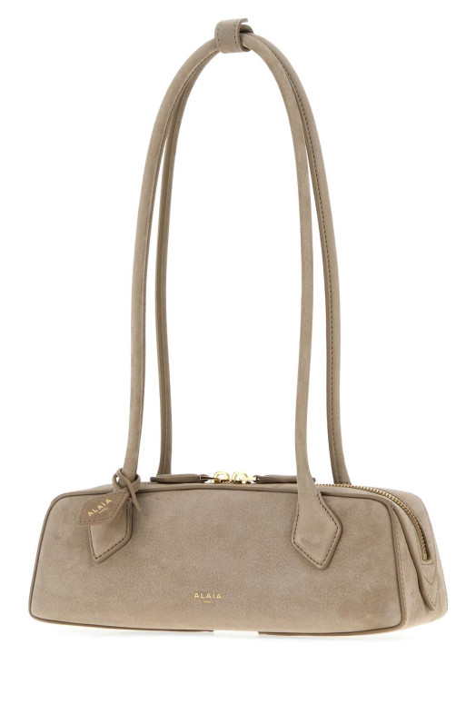 Dove grey nabuk Teckel shoulder bag ALAIA (AA1S06029CA214)