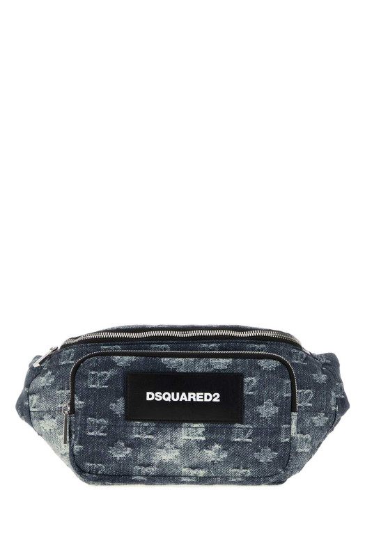 Printed denim D2 Monogram belt bag DSQUARED (BBM008311709064)