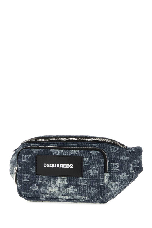 Printed denim D2 Monogram belt bag DSQUARED (BBM008311709064)
