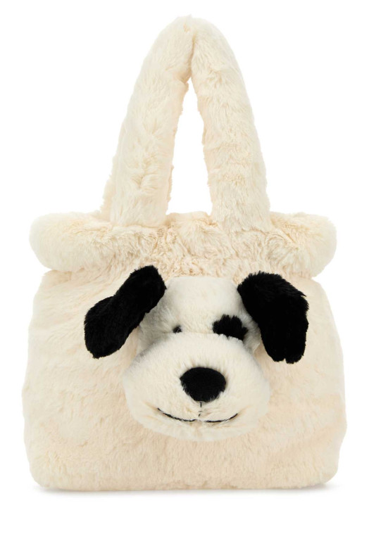 White eco fur Rufferty Puppy handbag Multicolor JELLYCAT (BCP4TB)