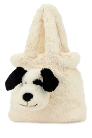 White eco fur Rufferty Puppy handbag Multicolor JELLYCAT (BCP4TB)