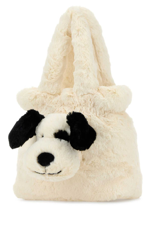 White eco fur Rufferty Puppy handbag Multicolor JELLYCAT (BCP4TB)