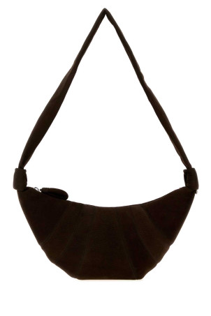 Dark brown suede medium Croissant crossbody bag LEMAIRE (BG0235LL0189)