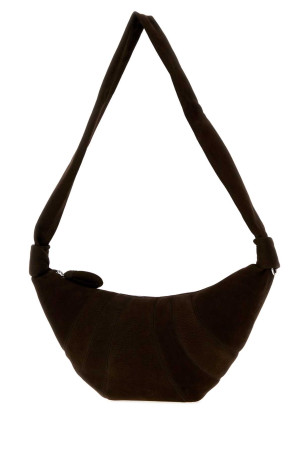 Dark brown suede medium Croissant crossbody bag LEMAIRE (BG0235LL0189)