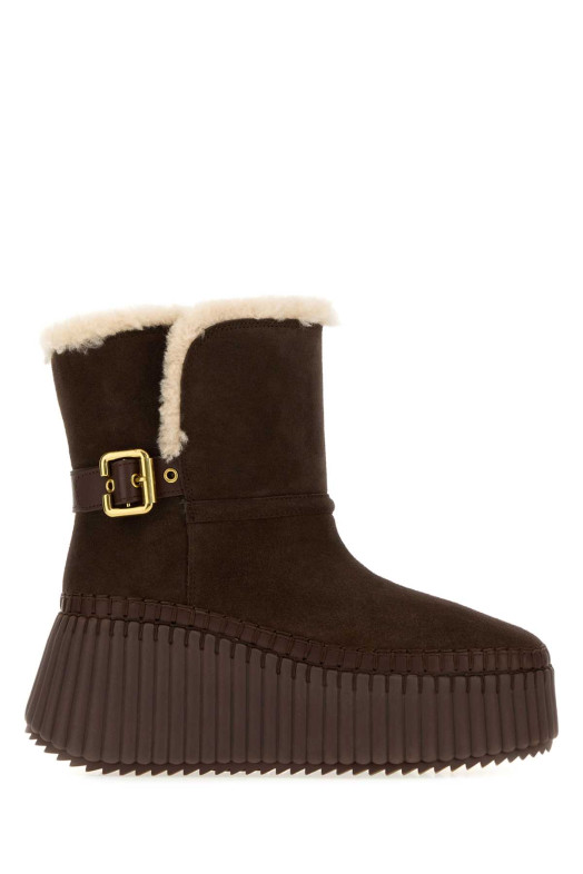 Chocolate suede Nama ankle boots CHLOE (CH26W14MTX)