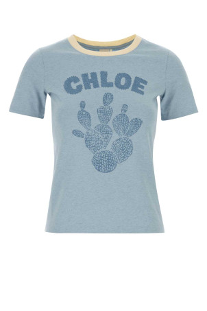 Light blue cotton t-shirt CHLOE (CH26WJH08787)