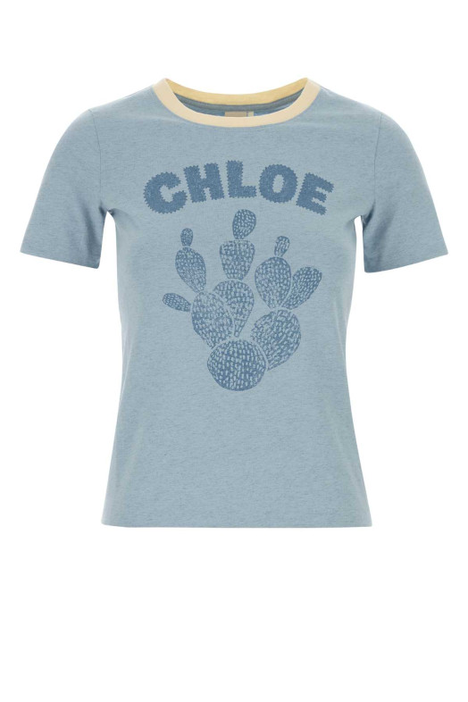 Light blue cotton t-shirt CHLOE (CH26WJH08787)