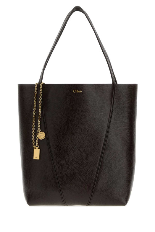 Dark brown leather Spin shopping bag CHLOE (CHC25SS811N84)