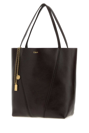 Dark brown leather Spin shopping bag CHLOE (CHC25SS811N84)