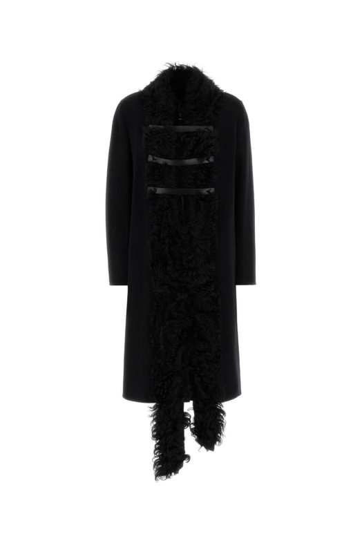 Black wool blend coat Black FENDI (FF6214B1H1)