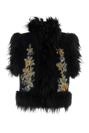 GILET PANNO + FLORAL Black FENDI (FJ7782B1HH)