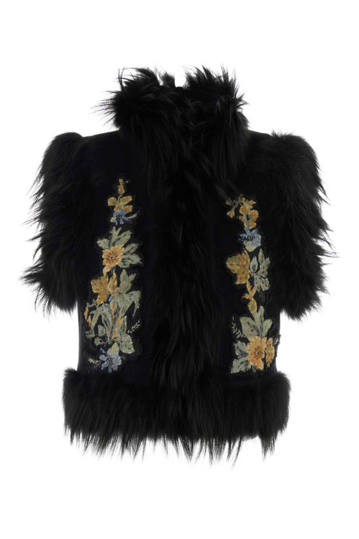GILET PANNO + FLORAL Black FENDI (FJ7782B1HH)