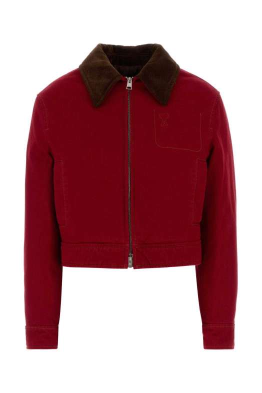 Red denim jacket AMI (FJK920DE0132)