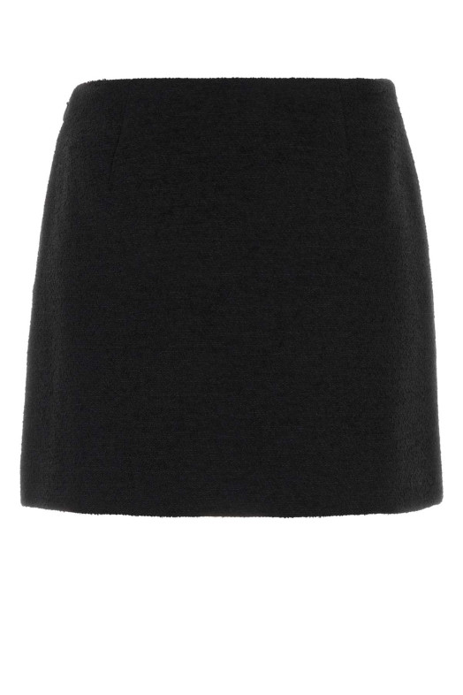Black wool blend mini skirt Black FENDI (FQ7759B1U1)