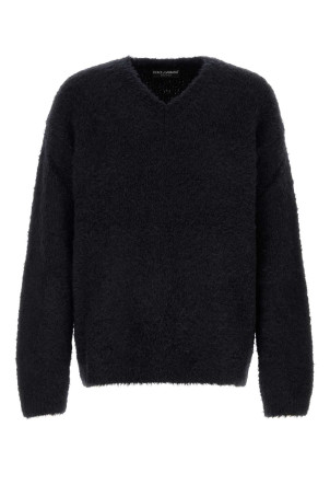 Black stretch alpaca blend sweater Black DOLCE & GABBANA (GXR00TJFMM3)