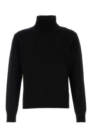 Black cashmere blend sweater AMI (HKS833005)