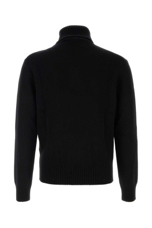 Black cashmere blend sweater AMI (HKS833005)