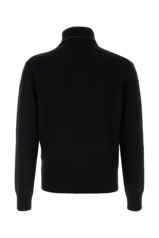Black cashmere blend sweater AMI (HKS833005)