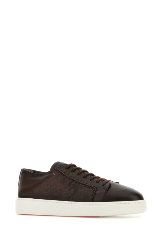 Dark brown leather sneakers SANTONI (MBCD22223BARKEVR)