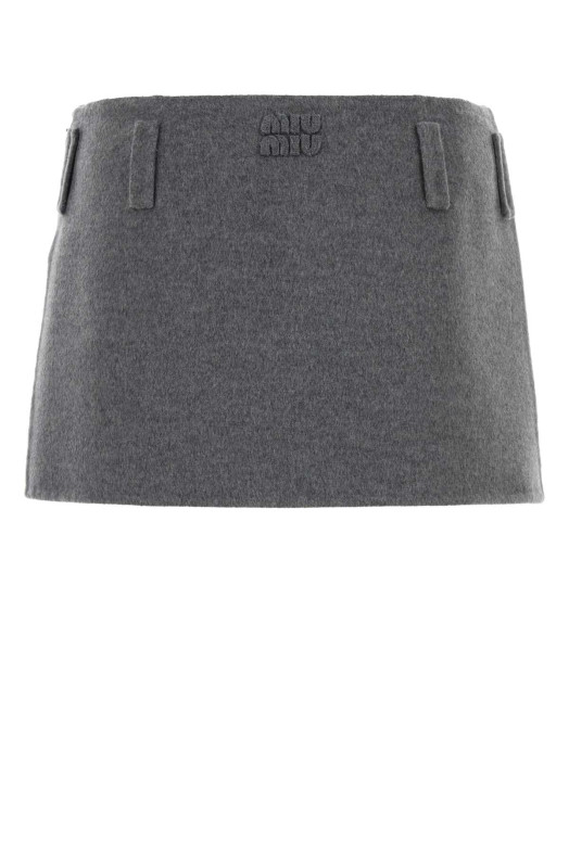 Grey wool blend mini skirt MIU MIU (MG2750SOOO15Q8)