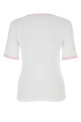 White stretch lyocell t-shirt Blue GANNI (T3353)