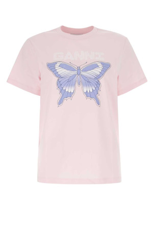 Light pink stretch lyocell t-shirt GANNI (T3357)