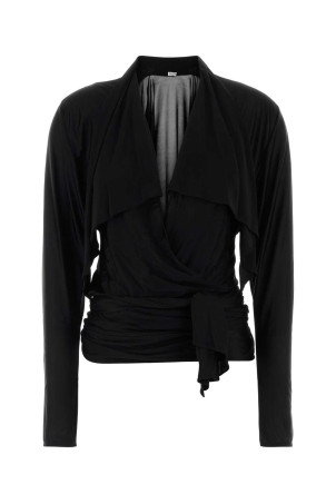 LS OPEN NECK DRAPED VISCOSE JERSEY TOP BALMAIN (TO0000000012)