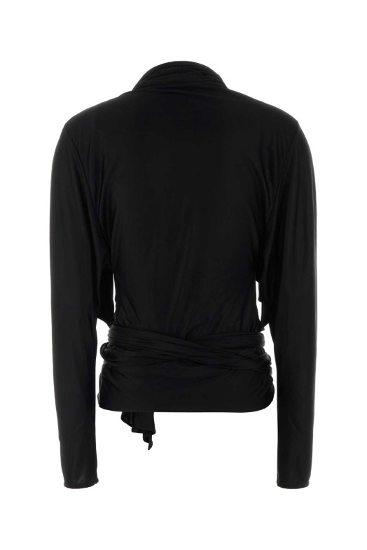 LS OPEN NECK DRAPED VISCOSE JERSEY TOP BALMAIN (TO0000000012)