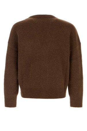 Brown stretch alpaca blend cardigan AMI (UKC365KN0135)