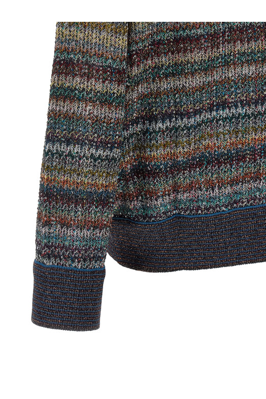 Lamé yarn polo shirt Multicolor