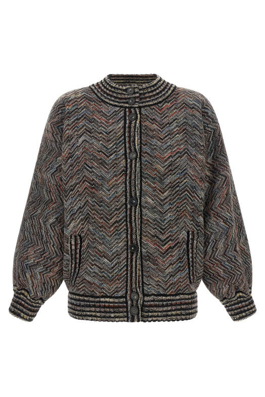 Chevron knit bomber jacket Multicolor