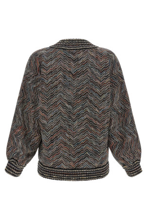 Chevron knit bomber jacket Multicolor