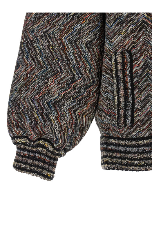 Chevron knit bomber jacket Multicolor