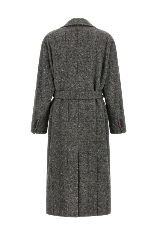Check tweed coat Gray