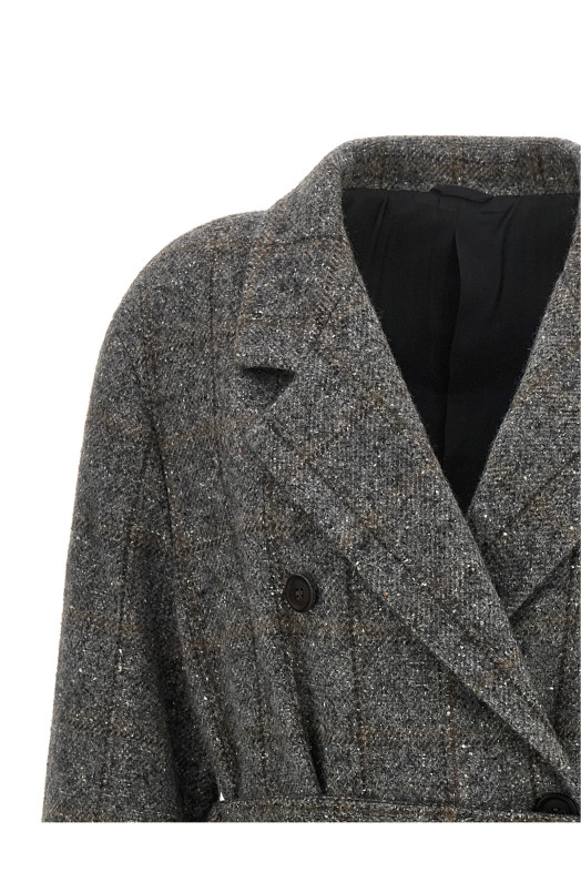 Check tweed coat Gray