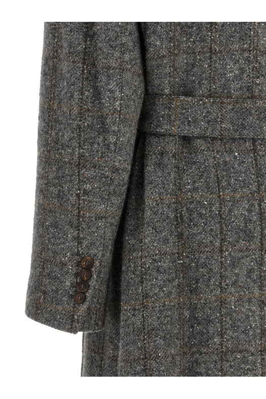 Check tweed coat Gray