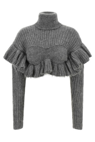 Ruffle sweater Gray