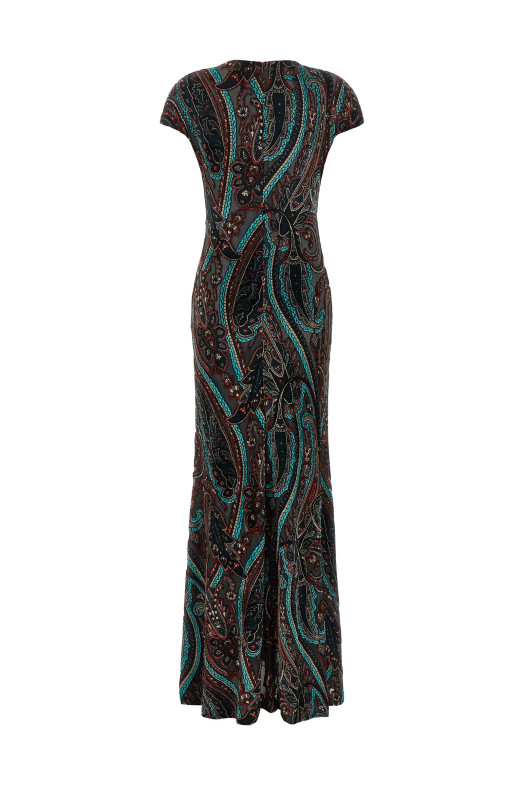 Платье из деворе-вельвета «Multicolor» ETRO WRHA078199JJD1AS9830