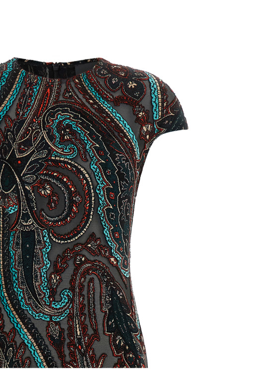 Платье из деворе-вельвета «Multicolor» ETRO WRHA078199JJD1AS9830