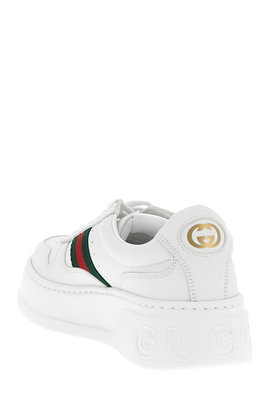 Кроссовки с широкой подошвой, белые GUCCI 848307UPG409064