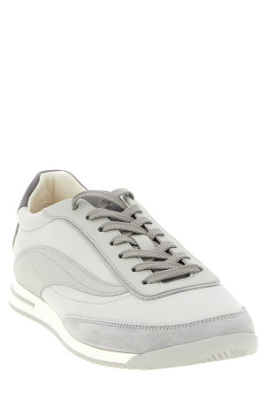 Techno and nubuck fabric sneakers Gray