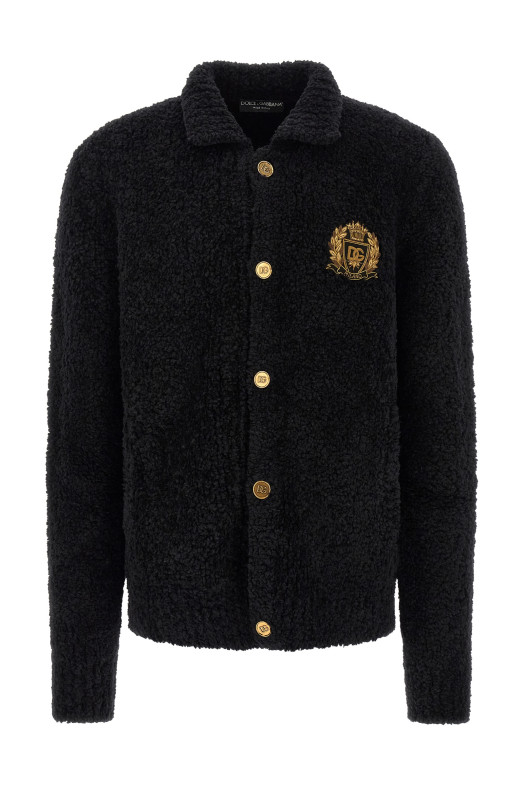 Кардиган с геральдическим гербом, чёрный DOLCE & GABBANA GXVH0ZJGML3N0000