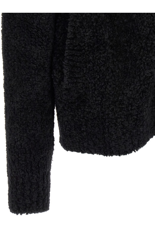 Кардиган с геральдическим гербом, чёрный DOLCE & GABBANA GXVH0ZJGML3N0000