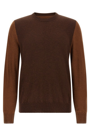 Two-tone wool sweater Brown