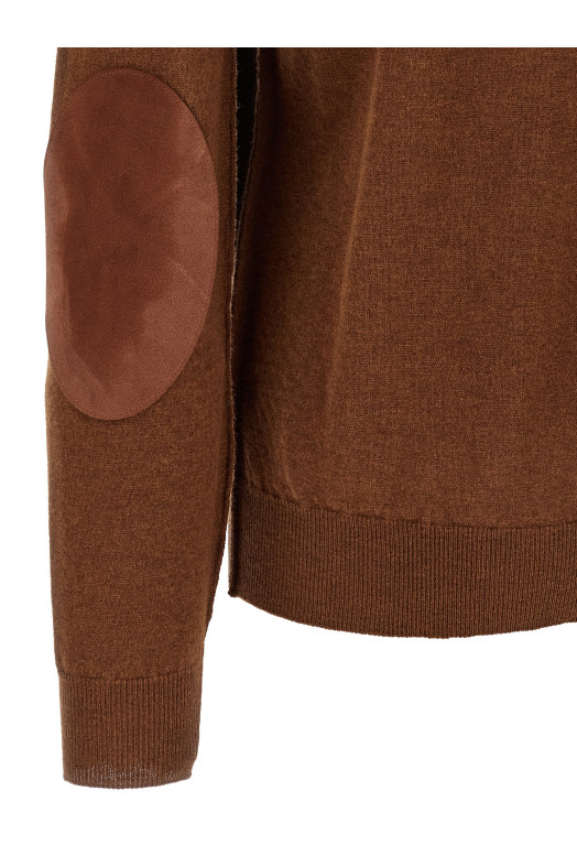 Двухцветный шерстяной свитер коричневого цвета MAISON MARGIELA S67HL0011M13177005F