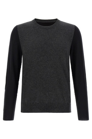 Two-tone wool sweater Gray
